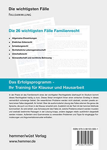 Die 26 wichtigsten Fälle Familienrecht (Skripten - Zivilrecht) - 2